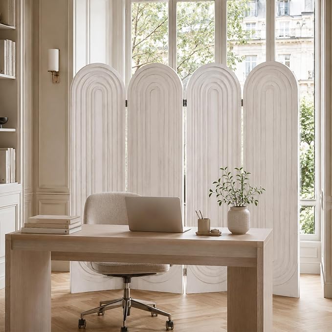 Wood Room Divider Panel, Folding Privacy Screen 4 Panel, Separators Divider - Image 8