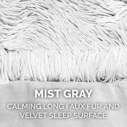 Furhaven Waterproof Throw Blanket for Dogs & Indoor Cats, Washable - Shaggy Plush Calming Long Faux Fur & Velvet Dog Blanket - Mist Gray, Small