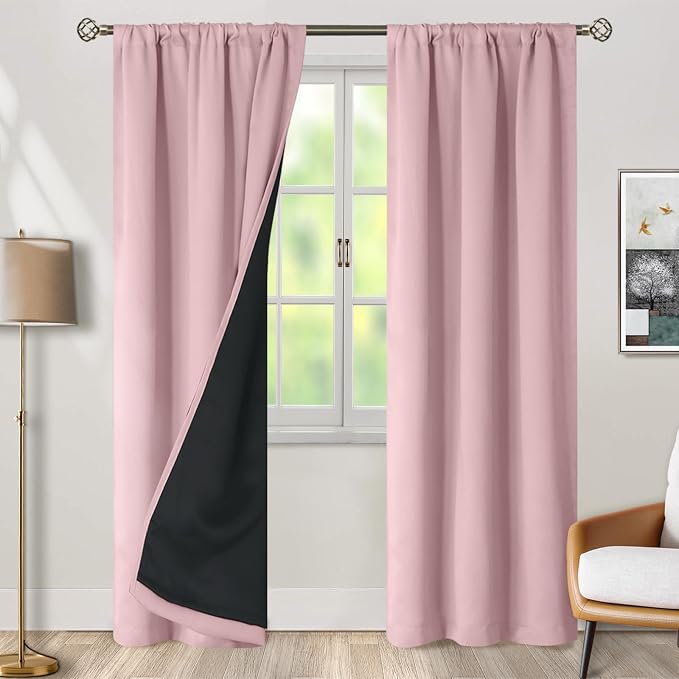 BGment Pink 100% Blackout Curtains - Image 2