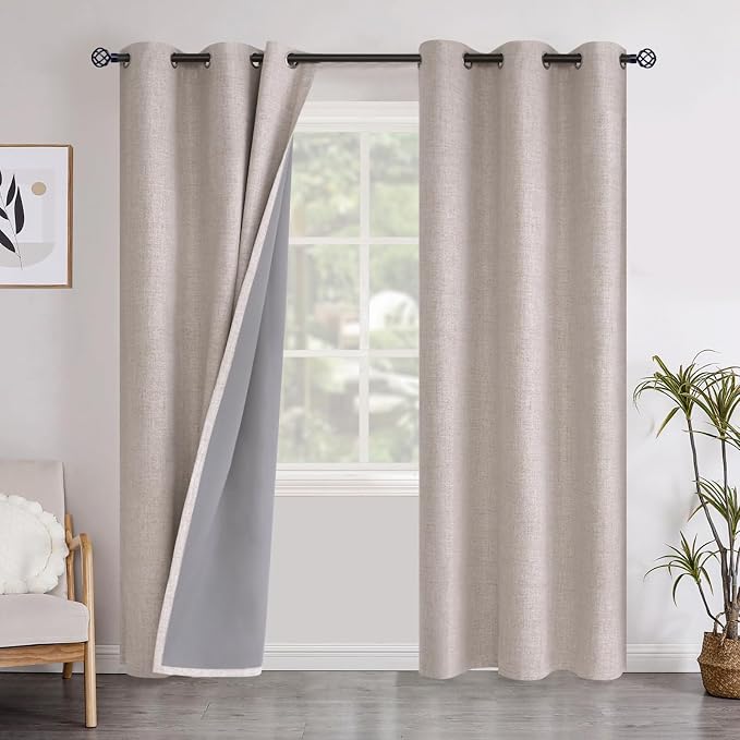 YoungsTex Linen Textured 100% Blackout Curtains by YoungsTex