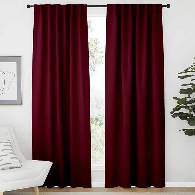 NICETOWN Wine Red Blackout Curtains by NICETOWN