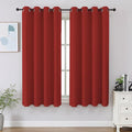CUCRAF Red Blackout Curtains 45 inch Length 2 Panels Set, Room Darkening Drapes by CUCRAF