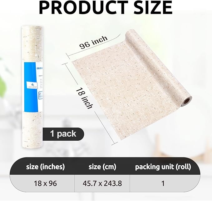 RAY STAR 18X96 Inch Shelf Liner for Kitchen Cabinets, Non-Adhesive Cabinet Liner Washable, PVC Drawer Liner for Dresser Non-Slip Bathroom (Yellow)(1 Roll)