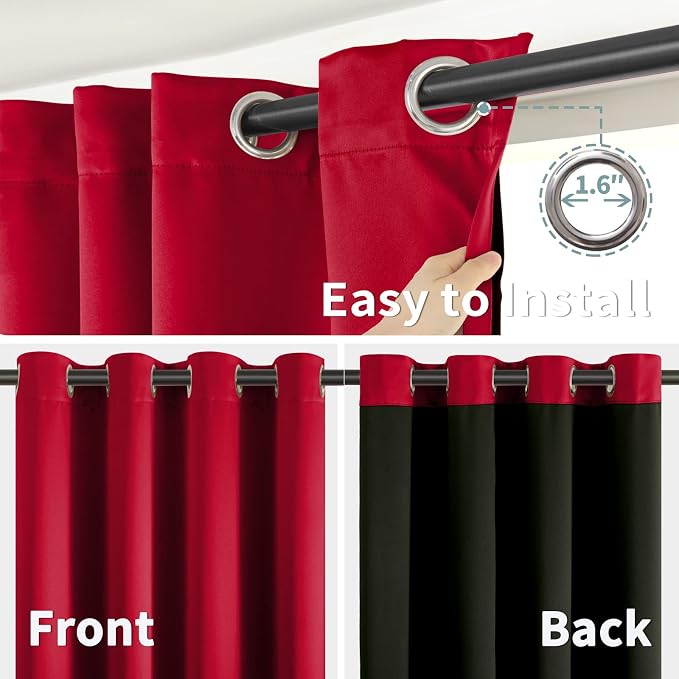 BGment Christmas 100% Blackout Curtains Thermal Insulated - Image 6
