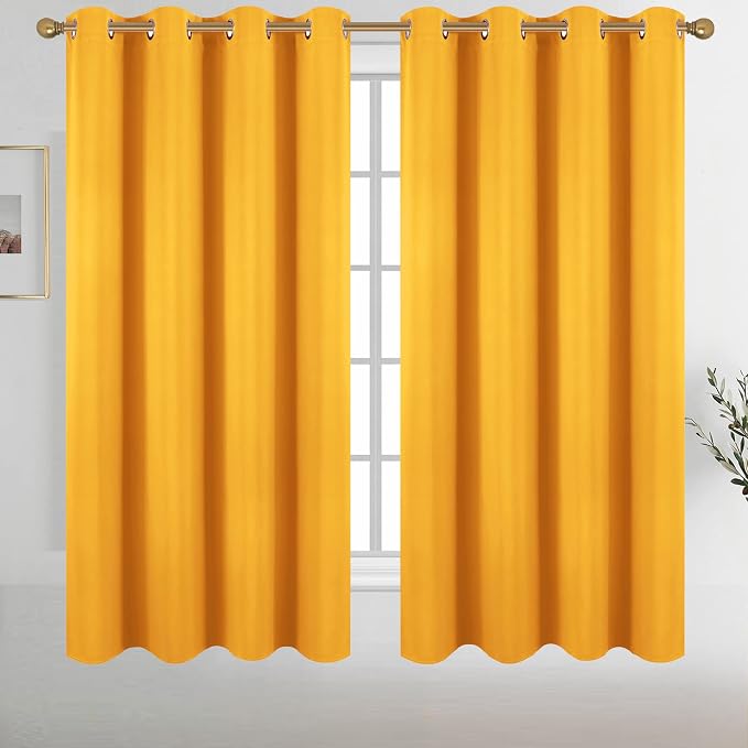 Diraysid Yellow Grommet Blackout Curtains by Diraysid%2C+refresh+your+life