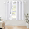 NICETOWN 100% Blackout Window Curtain Panels 48" Length, Snow White, 42 inches by NICETOWN
