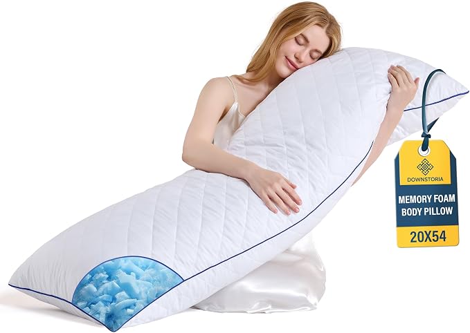 DOWNSTORIA Memory Foam Body Pillow by DOWNSTORIA