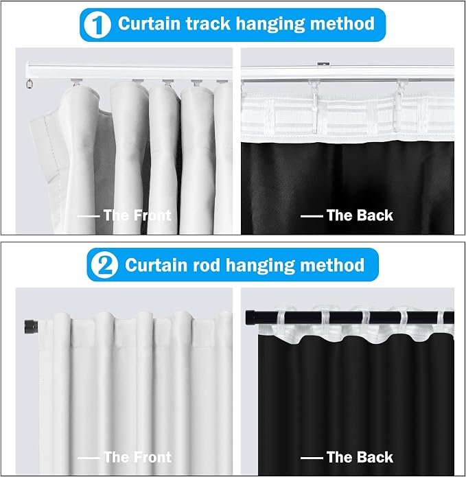 Room Divider Curtains Total Blackout Privacy Curtain Panel Room Thermal - Image 3