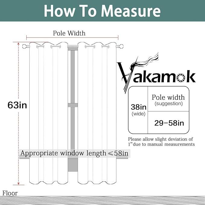 Yakamok Blackout Curtains 38x63 inch Dark Green Thermal Drapes-Bedroom | 2 - Image 7