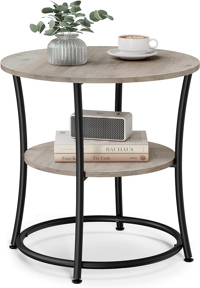 VASAGLE 21.7-Inch Round Side Table, 2-Tier End Table | Nightstand by Unknown