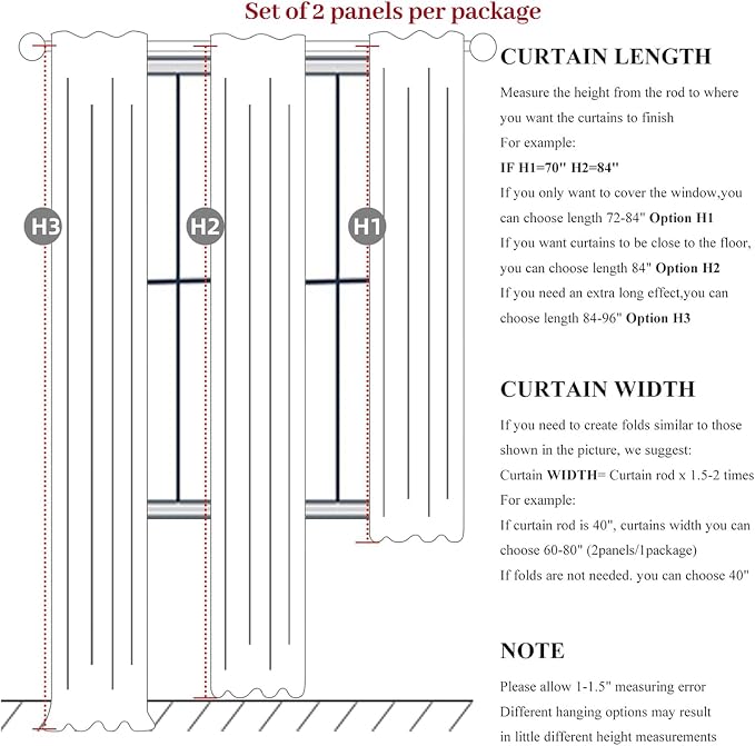 Extra Wide 70 Inch Blackout Curtains 96 Inches Long - Image 3