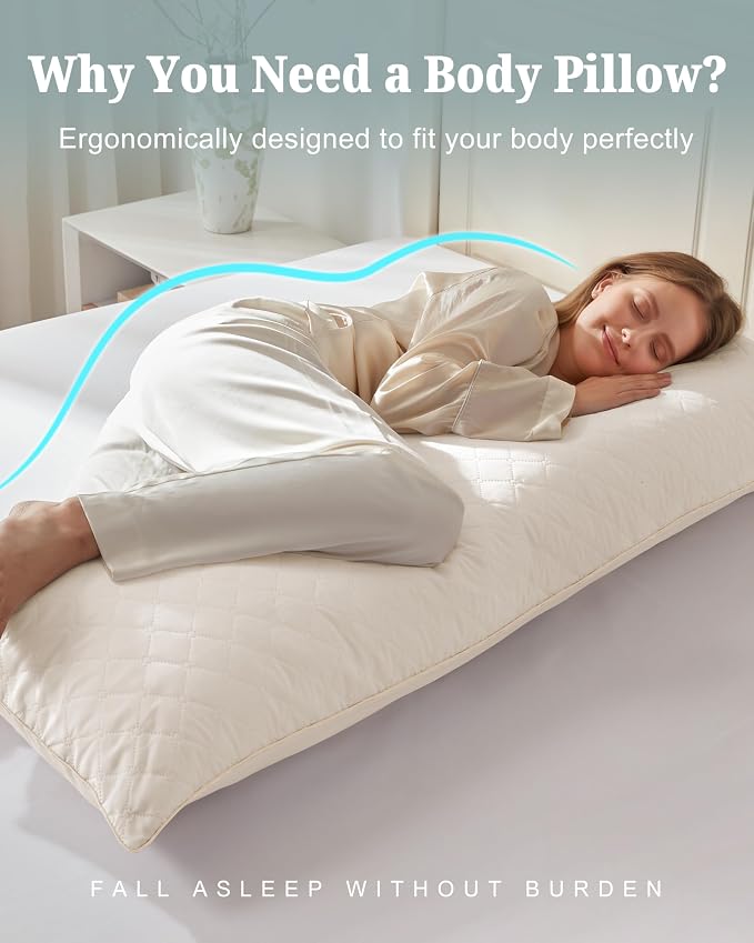 YZ HOME Long Body Pillow for Adults, Firm Body Pillow Shredded Memory Foam | - Image 3