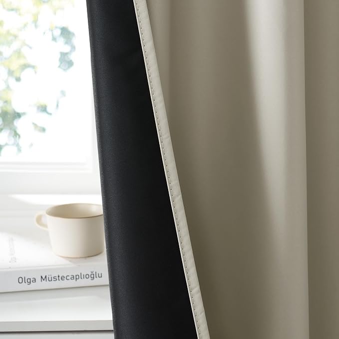 RYB HOME 100% Blackout Bathroom Curtains Over Sink 30 inches Long | Heat UV - Image 4