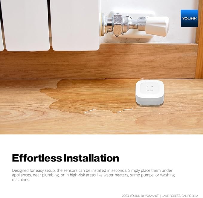 YoLink Water Leak Starter Kit: Hub + 2 Leak Sensor 1 (Silent), LoRa Long-Range, App/SMS/Email Alerts, D2D Offline Triggers, 2 AAA Up to 5-Year Battery, Compatible with Alexa/IFTTT/Home Assistant