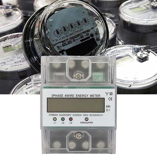 ANKROYU 220/380V 5-80A Power Meter, Energy Consumption Digital Electric Power Meter, Digital Power Meter, Energy Meter for Power Metering Systems
