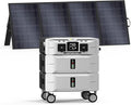 IEE 5120Wh Power Station with 400W Portable Panel, 120/240V 5000W AC Output(9000W Peak), Lifepo4 Home Battery Backup Expandable to 10kWh, Solar Generator for Home Use, Emergency, Camping, RV