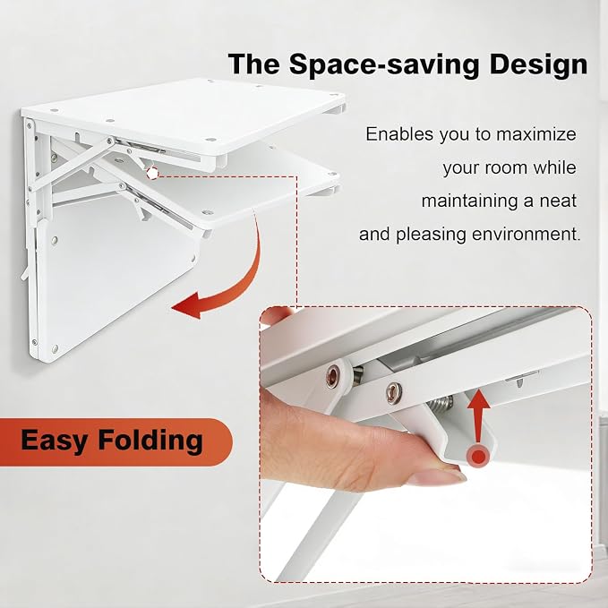 Folding Shelf Wall Mounted, 16.5inches Floating Desk - Image 4