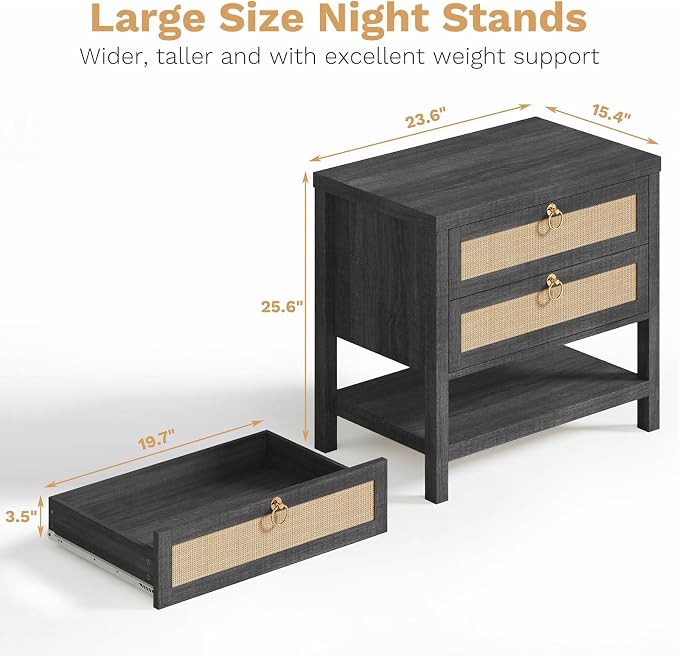 Eclatara Large Rattan Night Stand - Image 2
