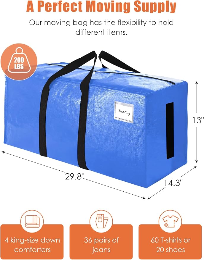 SWEET DOLPHIN 12 Pack 200LB Heavy-Duty Moving Bags - Image 4