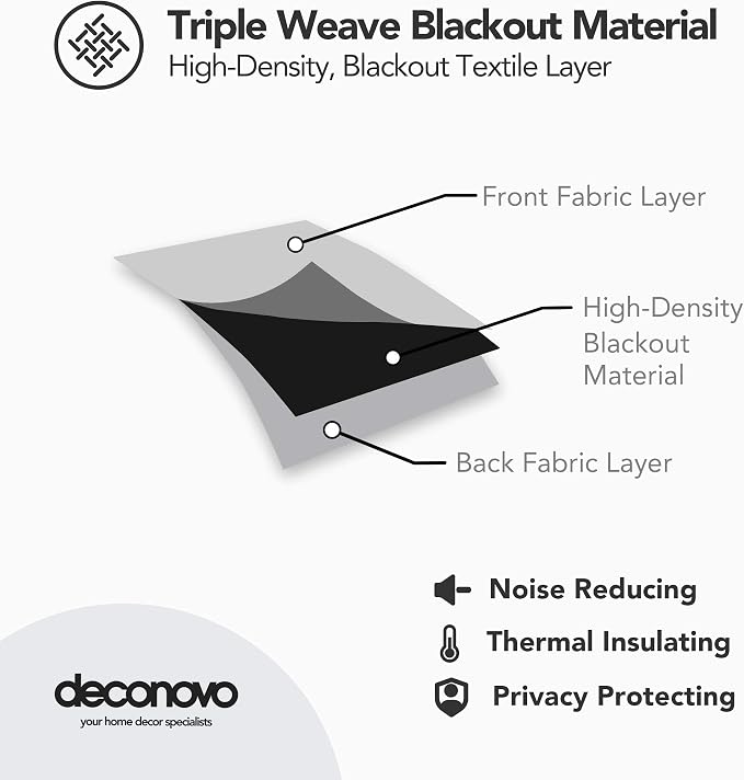 Deconovo Living Room Curtains 108 Inch Long, Thermal Insulated, Room Darkening - Image 7