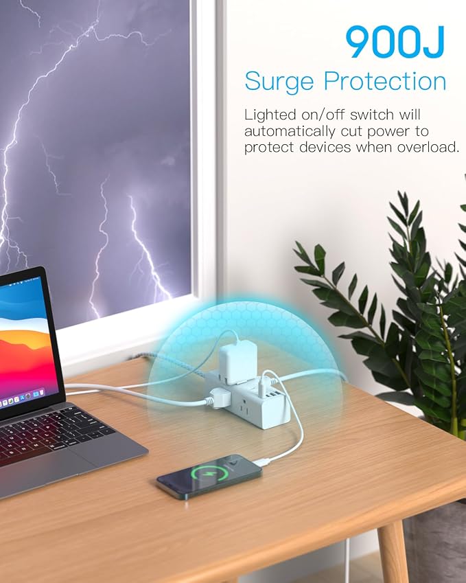 10 Ft Power Strip Surge Protector - Image 5