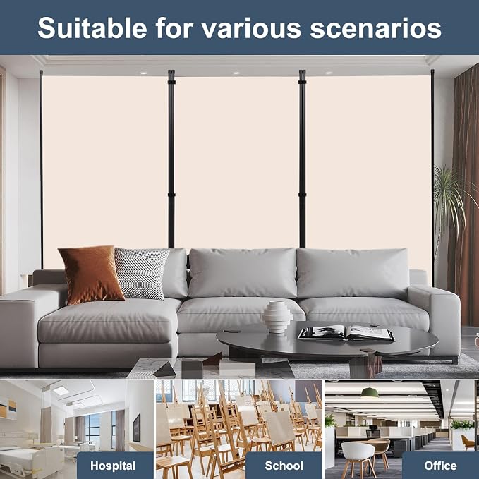 4 Panel Folding Room Divider, Privacy Screen Freestanding Space Separator | 6ft - Image 5