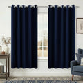 KOUFALL 72x63 Inches Long Navy Blue Blackout Curtains by KOUFALL