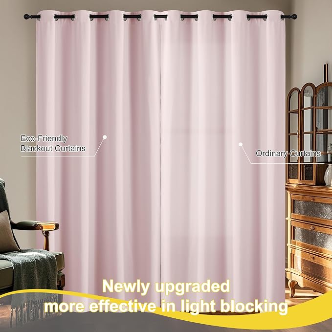 NICETOWN Pink Blackout Curtains 84 Inches Long - Image 6