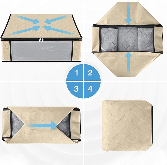 HomeHacks 10-Pack Clothes Organizer Storage Bags, 35L Storage Bins, Reinforced - Image 3