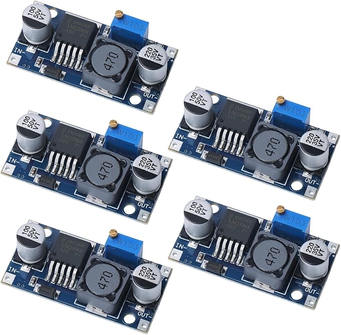 KERWINN 5PCS LM2596 DC-DC Buck Converter Step Down Module, 3.0-40V to 1.5-35V Adjustable Voltage Regulator Power Supply