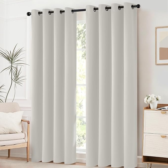 Yakamok Room Darkening Curtains 52x54 inch Length Light Beige-Living Room | 2 - Image 6