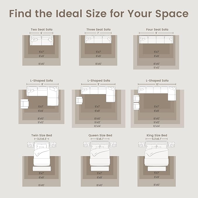 zesthome 7x9 Area Rug, Super Soft Washable Rugs for Living Room, Non-Slip Stain Resistant Vintage Rugs, Ultra-Thin Large Area Rugs (Orange,7'x9')