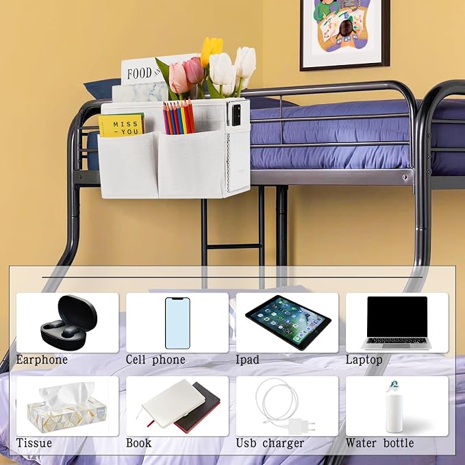 Bedside Caddy Organizer, Hanging Storage Bag - Image 3