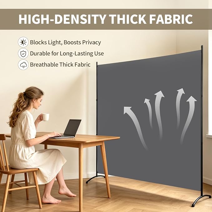 Extra-Wide Single Room Divider, Portable Privacy Screen - Image 6