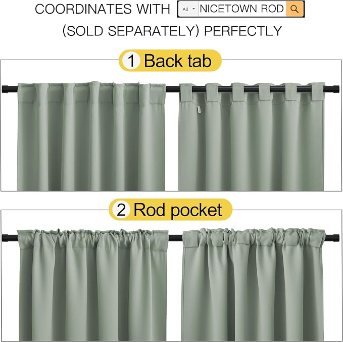 NICETOWN Blackout Curtains 84 inches Long - Image 4