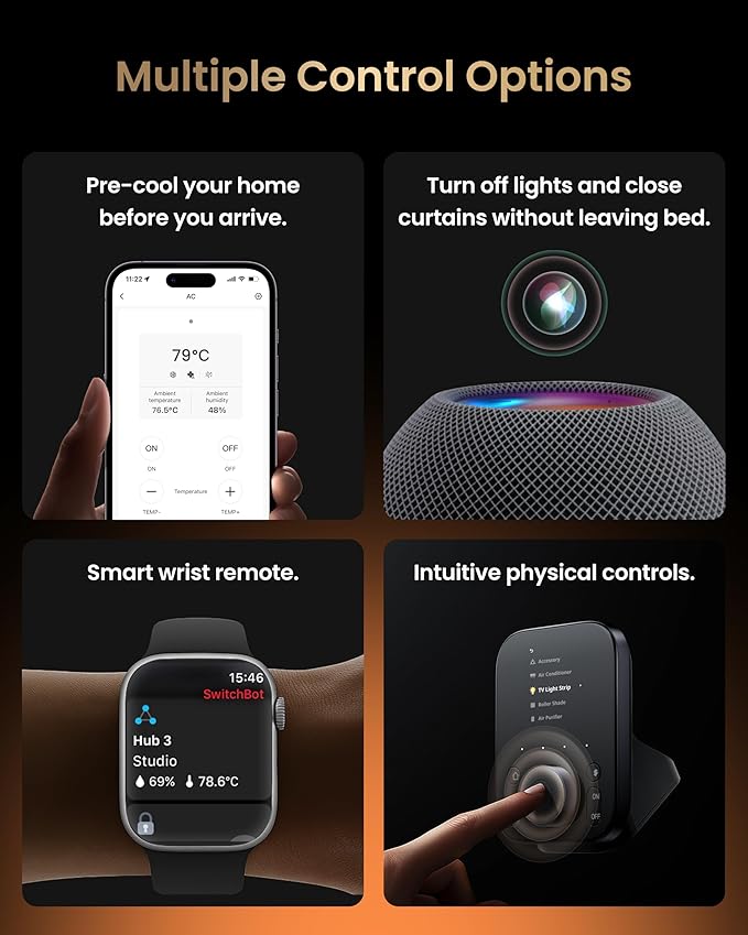 SwitchBot Universal Remote Control with Hub 3, Multi-use Smart Remote with Customize App, Control 25 IR/Bluetooth Devices and 10 Scenes, Compatible with TV/AC/SwitchBot BLE Devices