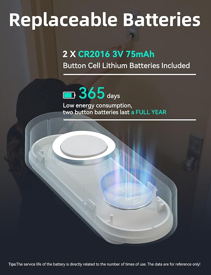 AIDA Lighted Wireless Doorbell for Home, Waterproof Battery Doorbell Wireless 1,000ft Range, 5 Volume Levels with 58 Chimes & LED Flash on Receiver (White, 2 Buttons & 1 Receiver)