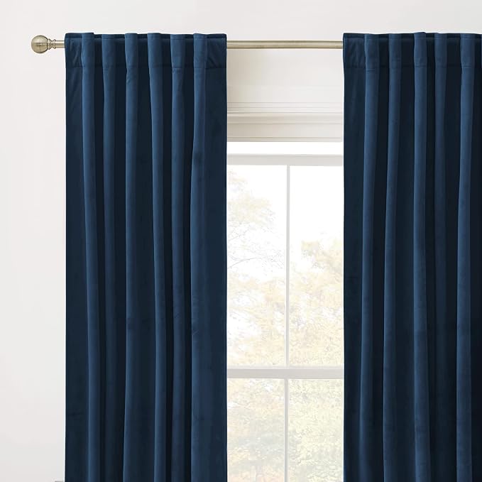 RYB HOME Velvet Curtains 120 inches Long, Extra Long High Ceiling Curtains | - Image 2