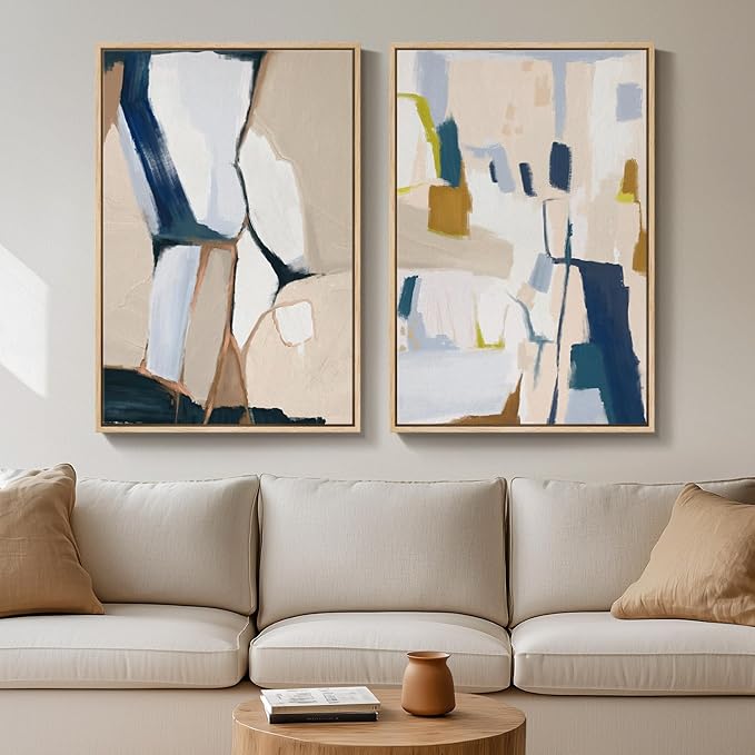 Large Framed Modern Colorful Abstract Wall Art by Cuspin
