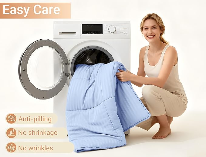 ZPECC Toddler Bedding Set - 4 Piece Hypoallergenic Baby Crib Bedding Set for Boys and Girls, Includes Toddler Comforter, Flat Sheet, Fitted Sheet and Pillowcase, Baby Blue