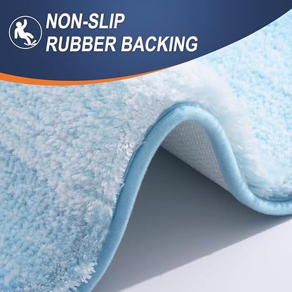 OLANLY Bathroom Rugs Mat 30x20, Extra Soft Absorbent Microfiber Bath Rugs, Rubber Backing, Quick Dry, Machine Washable Bath Mats for Bathroom Floor, Tub and Shower, Home Decor Accessories, Sky Blue