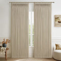 Natural Linen Double Layer Blackout Memory Trained Pinch Pleated Cafe Curtains by PleatedDrapes