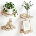 Fixwal Small Floating Shelves for Wall | Rustic wood shelf for displaying mini by Fixwal