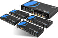OREI 1x4 HDMI Extender Splitter HDBaseT 4K, Multiple Over Single Cable CAT6/7 4K@60Hz 4:4:4 HDCP 2.2 With IR Remote EDID Management, HDR - Up to 400 Ft - Loop Out - Low Latency - Full Support