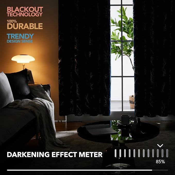 Deconovo Living Room Curtains 95 Inches Long, Thermal Insulated, Room Darkening - Image 5