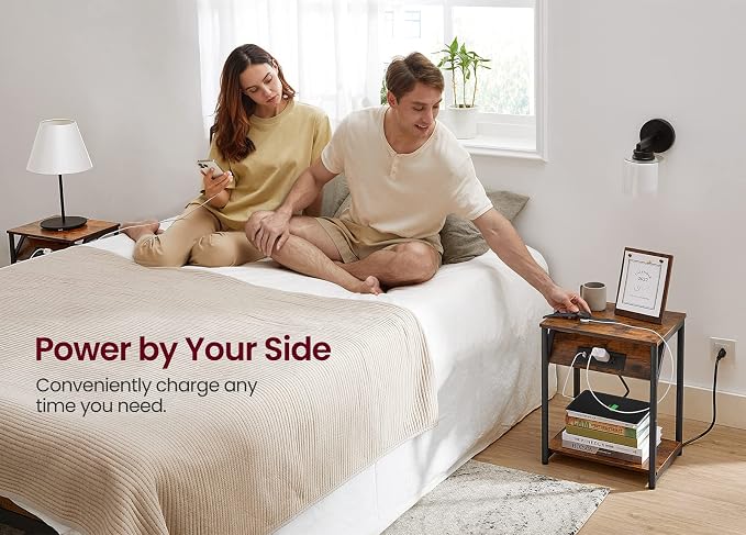 VASAGLE End Table with Charging Station, Small Side Tables - Image 6
