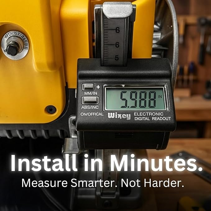 Wixey Digital Planer Gauge – Electronic Digital Readout & Thickness Measuring Tool – Accurate Calibration & Digital Dimensions – Perfect Portable Planer Accessory for Woodworking Upgrade