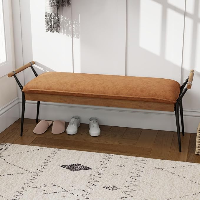 LukeAlon Modern PU Ottoman Bench by LukeAlon
