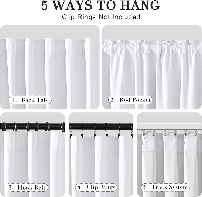 Joywell 100% Blackout Linen Curtains 80 Inches Long - Image 3