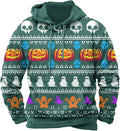 Halloween Hoodie Men Graphic Pumpkin Ghost Printed Sweatshirt Casual Trendy Long Sleeve Halloween Hooded Tops with Pockets